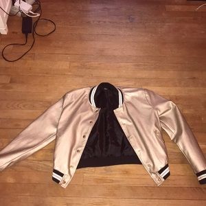 gold bomber jacket